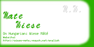 mate wiese business card