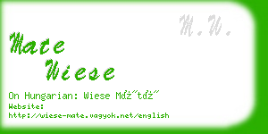 mate wiese business card